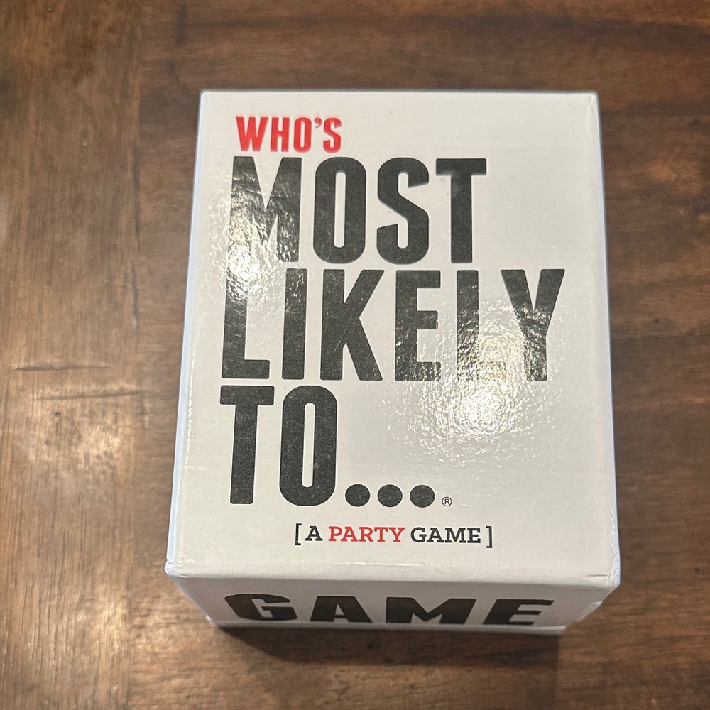 Who's Most Likely To Party Game - Black and Red